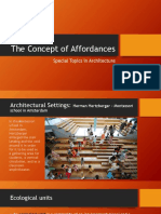 The Concept of Affordances: Special Topics in Architecture