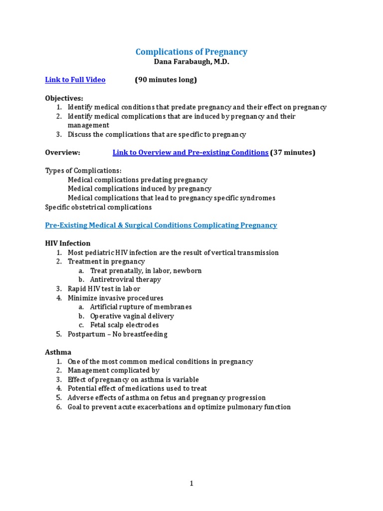 Pregnancy Complications Guide | PDF | Preterm Birth | Gestational Diabetes