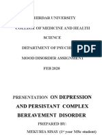Bahirdar University College of Medicine and Health Science Department of Psychiatry Mood Disorder Assignment FEB 2020