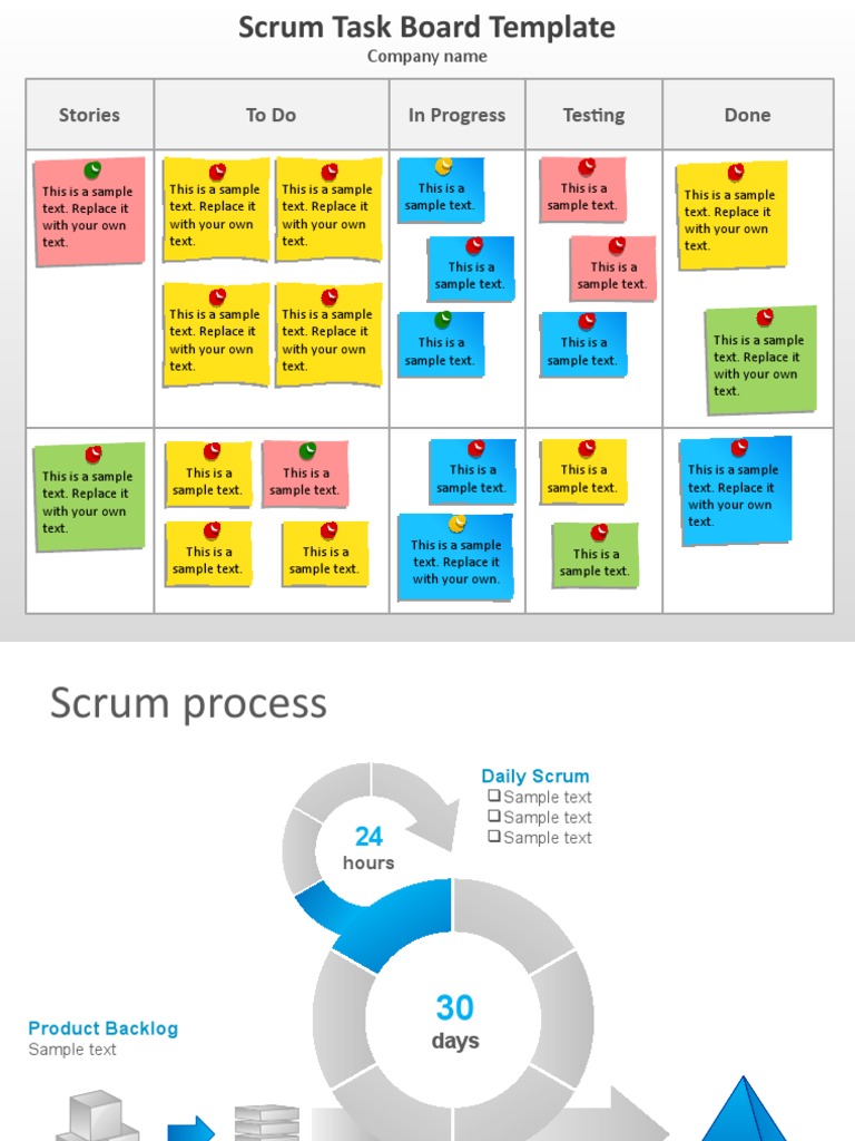1075 Scrum Task Board Powerpoint Template | PDF