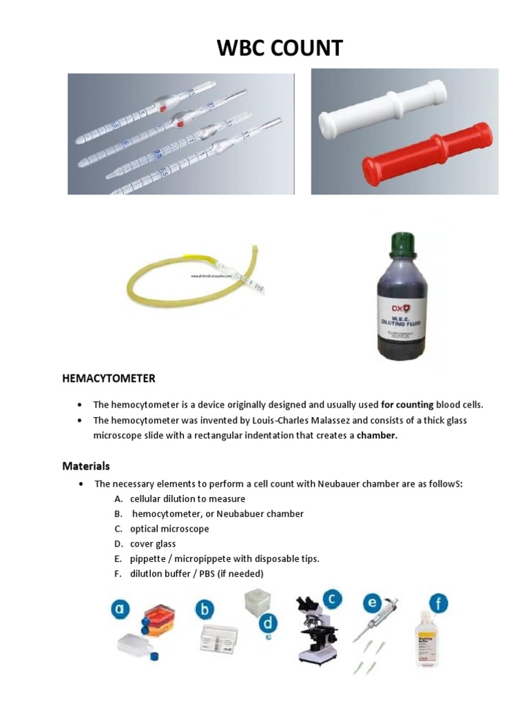 WBC Count: Hemacytometer | PDF | Laboratory Equipment | Applied And ...