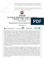 Franshion Properties (China) Limited 方 興 地 產（ 中 國 ）有 限 公 司: Proposed Issue Of Convertible Securities