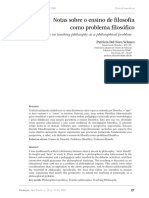 Velasco, P. Notas sobre o ensino de filosofia como problema filosofico