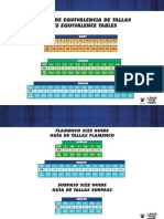 Tablas de Equivalencia de Tallas Size Equivalence Tables