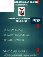 G10 Oraciones Simples y Compuestas, Tipos de Oración