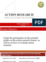 Action Research FORMAT AND CRITERIA FOR CRITIQUING-AR-REVISED