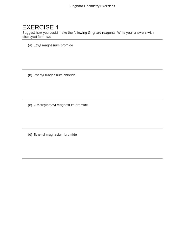 Grignard Exercises PDF