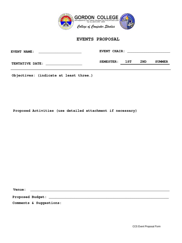 CCS Event Proposal Form | PDF