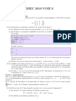 BCE EDHEC Maths 2019 Sujet