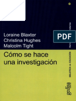 Cómo Se Hace Una Investigación - Loraine Blaxter 2000 - APOYO ESTUDIANTIL