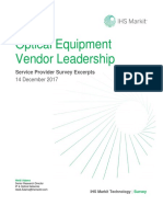 Optical Equipment Vendor Leadership: Service Provider Survey Excerpts
