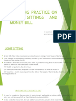 Teaching Practice On Joint Sittings and Money Bill: by Kaustuva Vikash Nath REGISTRATION NO: 2057006