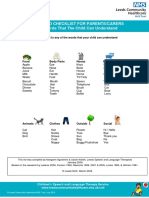 Early Word Checklist For Parents, Understanding