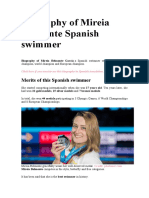 Biography of Mireia Belmonte Spanish Swimmer