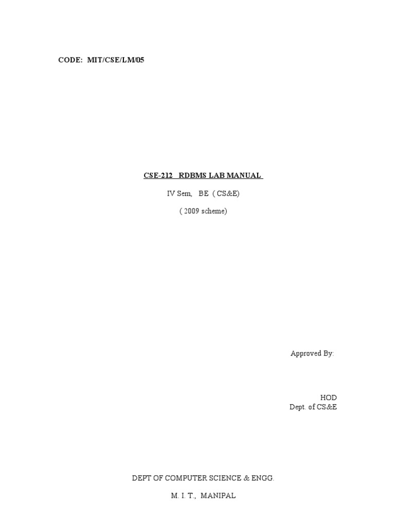 Visual Basic Lab Manual PDF Pl/Sql Databases