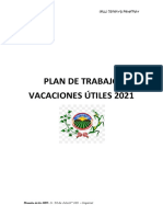 Plan de Trabajo de Comunicacion de Las Vacaciones Utiles 2021 - Docente Hans Leon