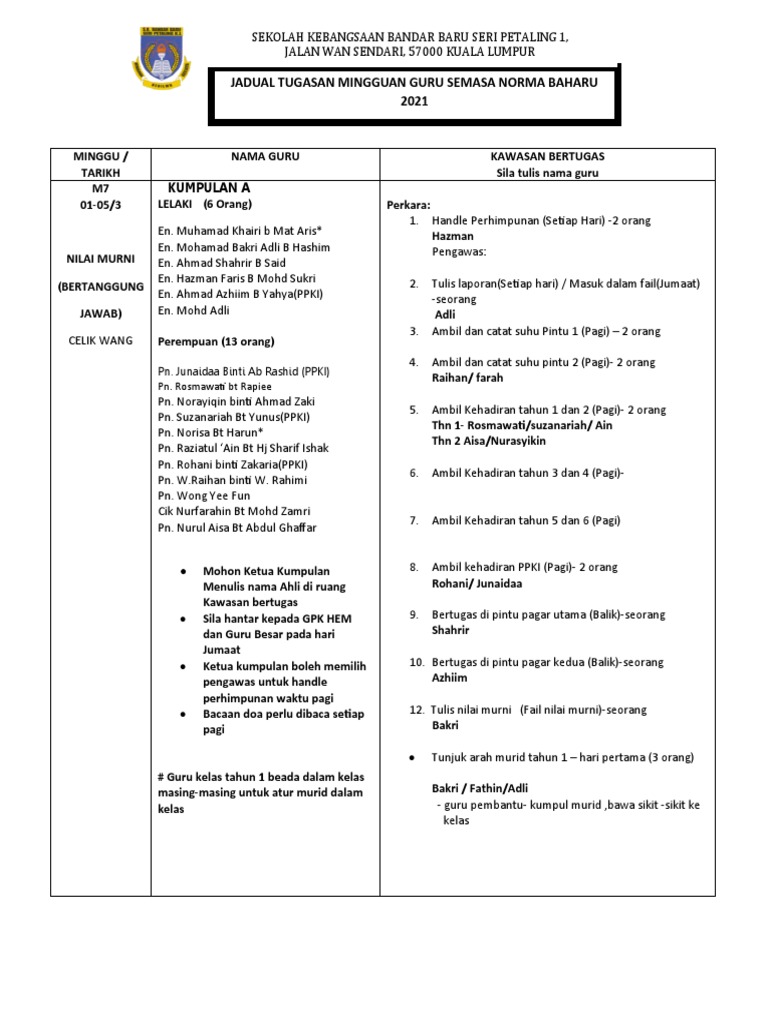 Jadual Bertugas M7 1 5 Mac Pdf