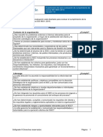 Cuestionario de Auto Evaluación de Cumplimiento de Norma ISO 9001 2015