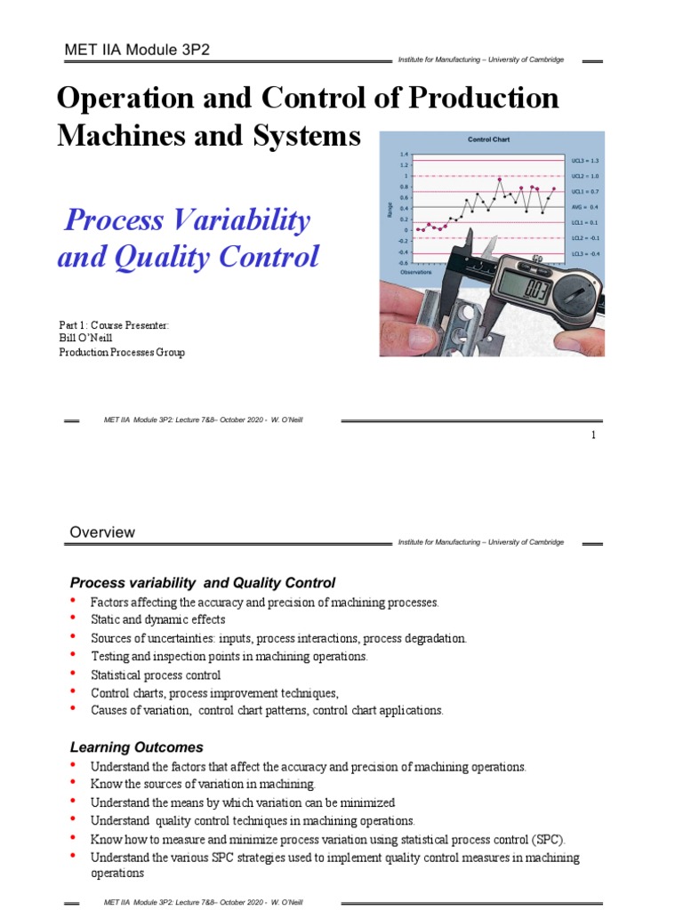 Operation and Control of Production Machines and Systems | PDF ...