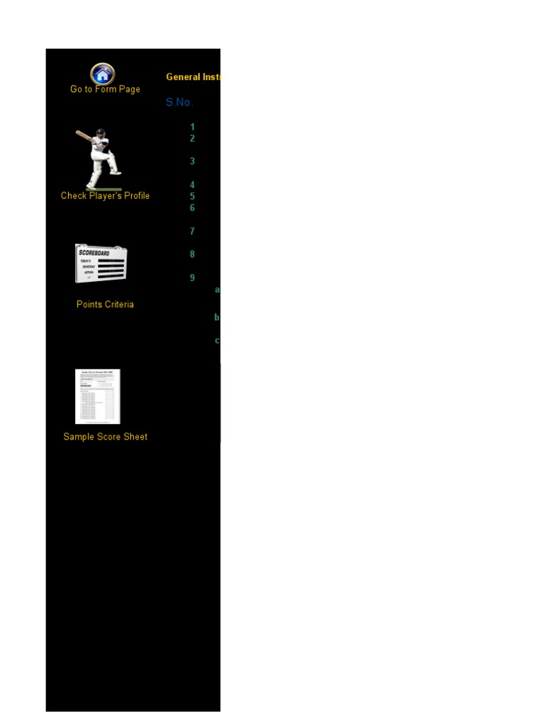Go To Form Page: General Instruction and Game Rules | PDF