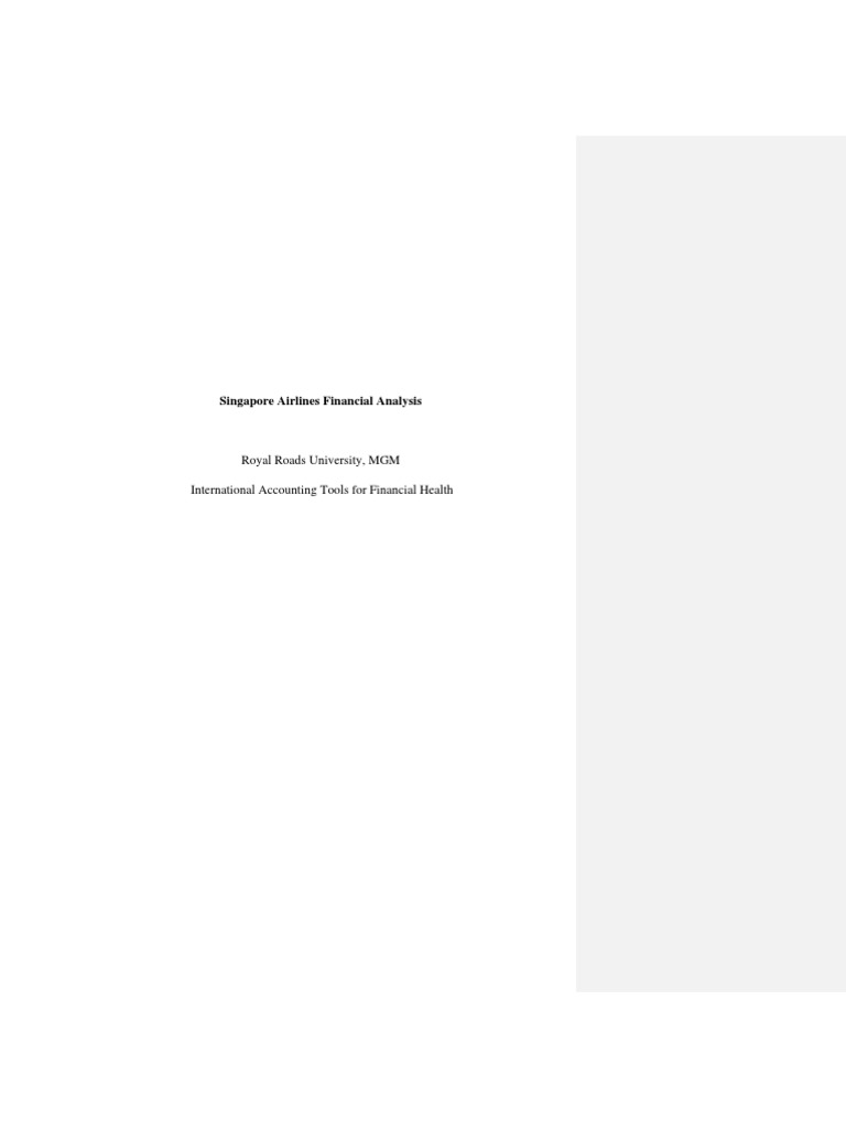 Singapore Airlines Financial Analysis PDF Airlines Market Liquidity