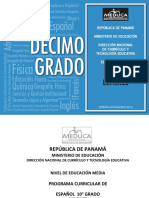 Currículo Español 10°: Ministerio Educación Panamá