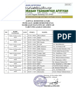 Jadwal Semester Ganjil 2019-2020 Mts