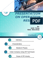 Presentation On Operation Research: By: Ankit Fating Rishu Bharadwaj