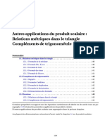 Chapitre 13 Autres Applications Du Produit Scalaire: Relations Métriques Dans Le Triangle Compléments de Trigonométrie