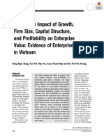 Tudy The Impact of Growth, Firm Size, Capital Structure, and Pro Fitability On Enterprise Value: Evidence of Enterprises in Vietnam