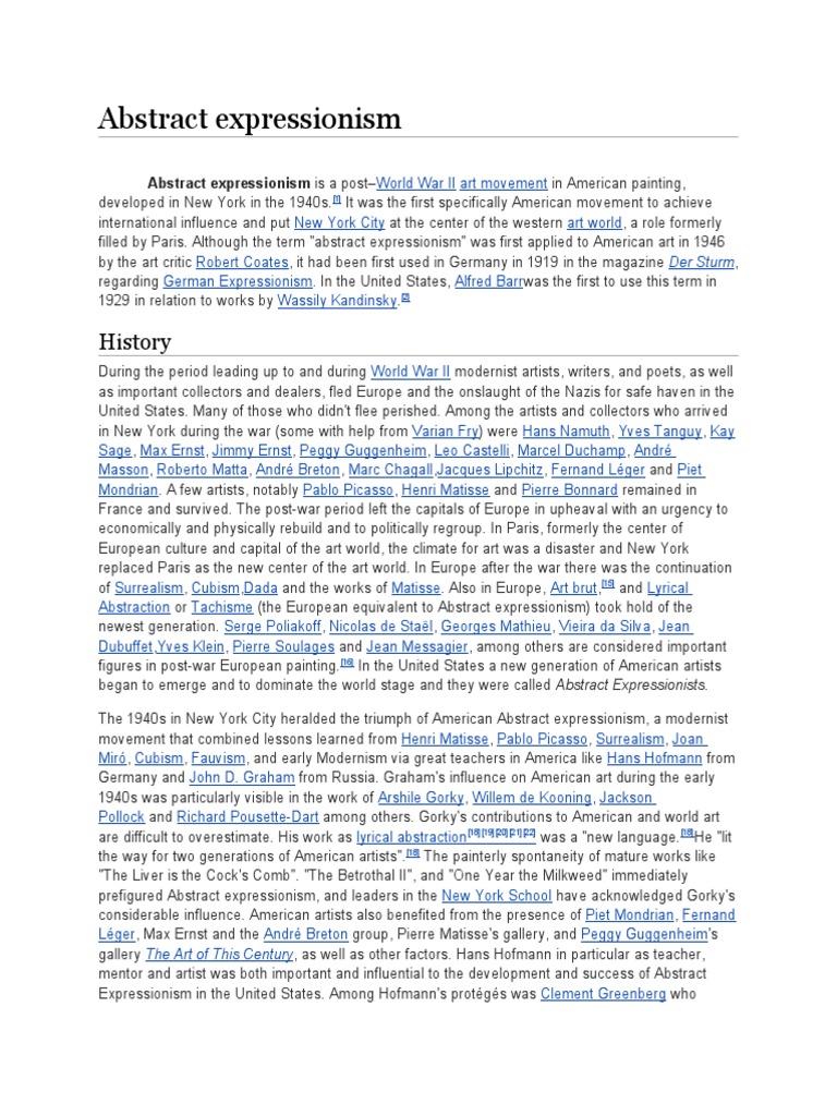 Abstract Expressionism | PDF | Modern Artists | Museology