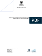 Especificaciones Técnicas para Topografía, Registro Topográficos y Estudios de Títulos