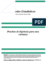 Clase 5 Metodos Estadisticos, Pruebas de Hipotesis para Una Varianza