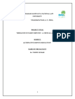 Mediation in Family Disputes - A Critical Analysis