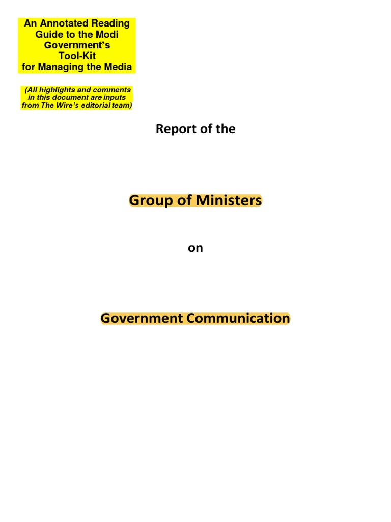 An Annotated Reading Guide To The Modi Government's Tool-Kit For ...