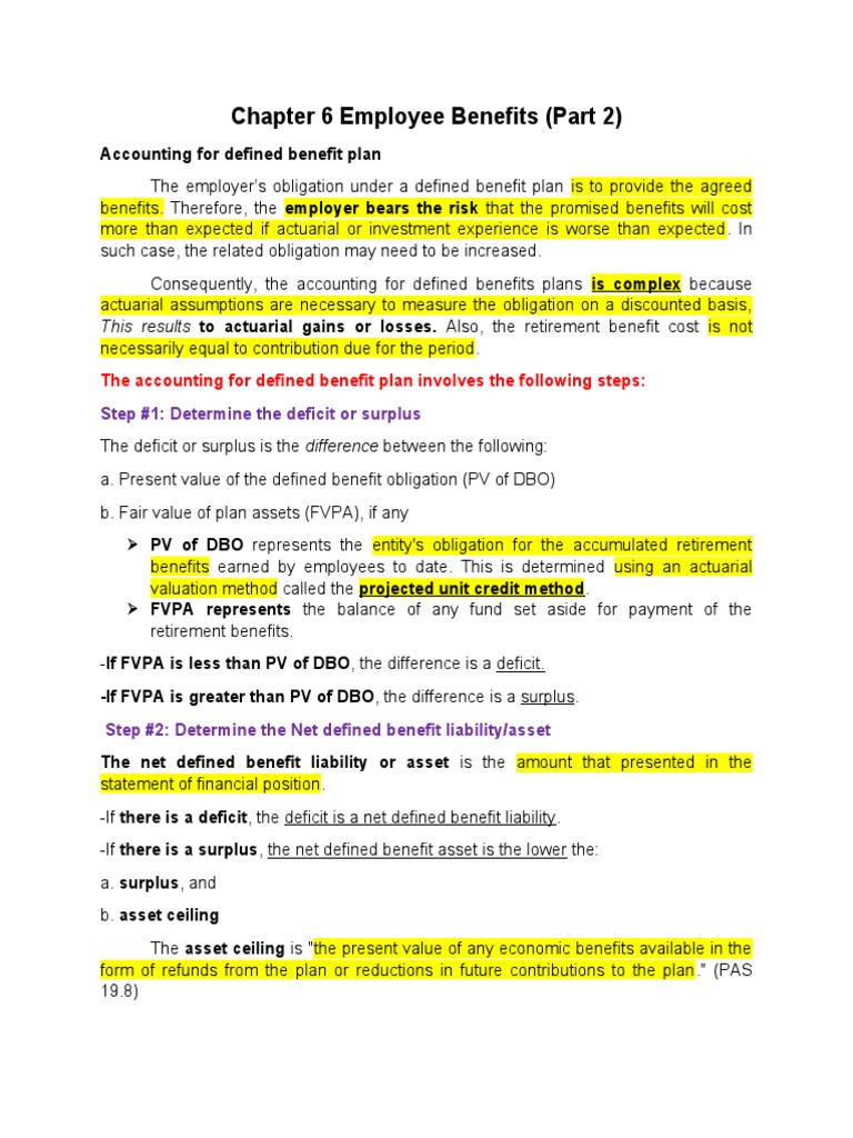 Accounting for Defined Benefit Plans | PDF | Defined Benefit Pension ...