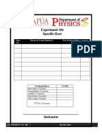 Experiment 106 Specific Heat - OL