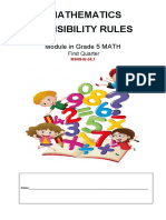 Mathematics Divisibility Rules: Module in Grade 5 MATH
