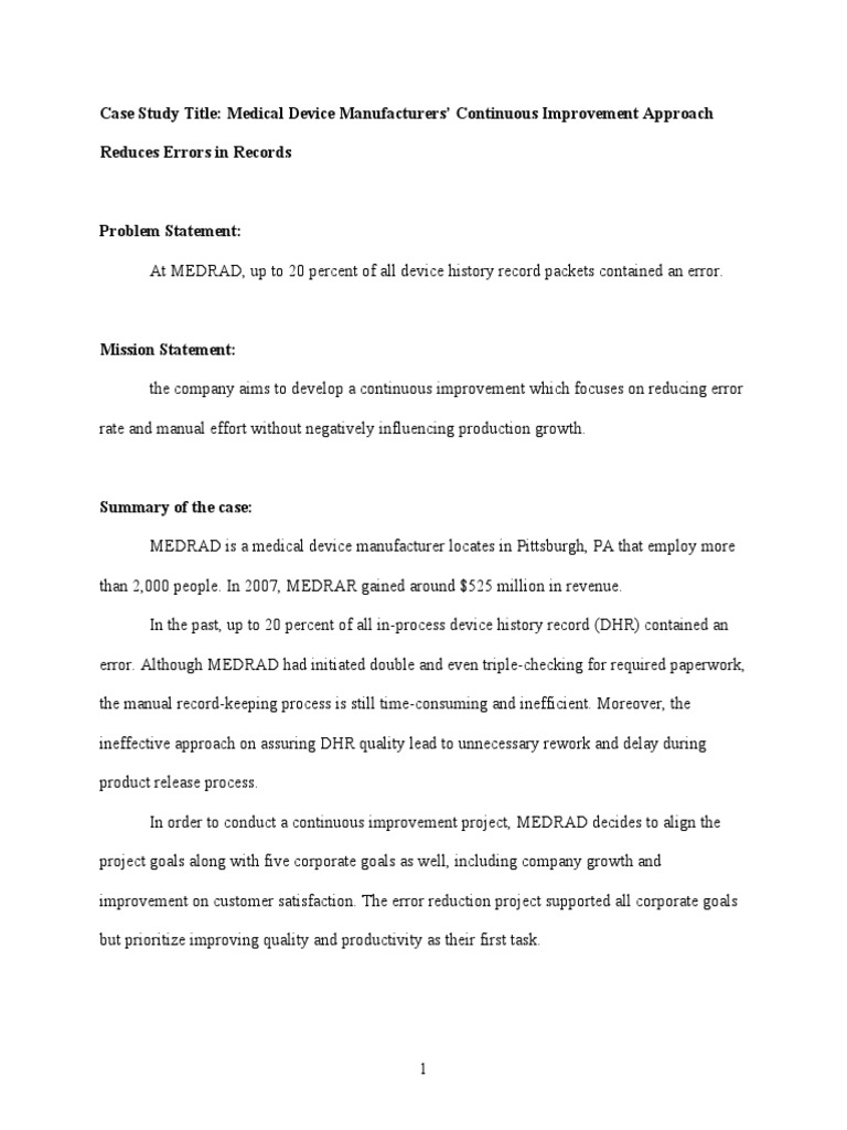 Reducing Errors in Medical Device DHR | PDF | Economies | Business