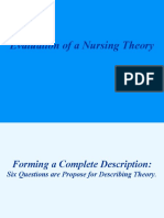 Evaluation of A Nursing Theory NURSING THEORY PPT With No Assignment