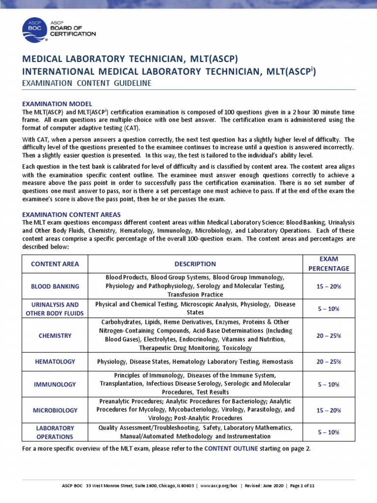 MLT Imlt Content Guideline | PDF | Blood Donation | Test (Assessment)