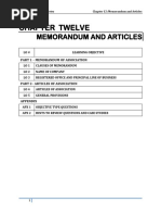 Chapter 12 Memorandum and Articles