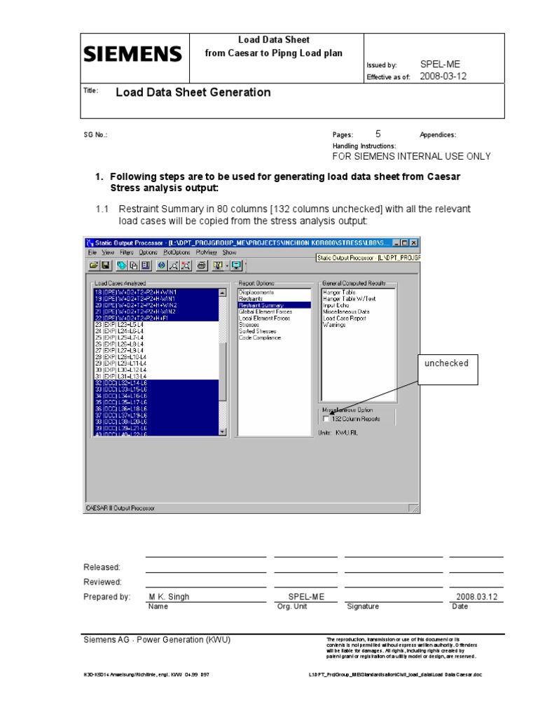 Load Data Sheet Generation Guide | PDF | Nature