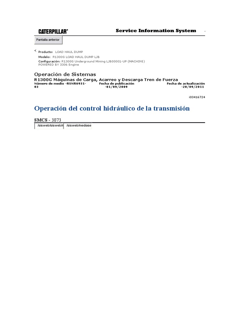 Partes de Transmisión R1300G Caterpillar | PDF | Bomba | Transmisión ...