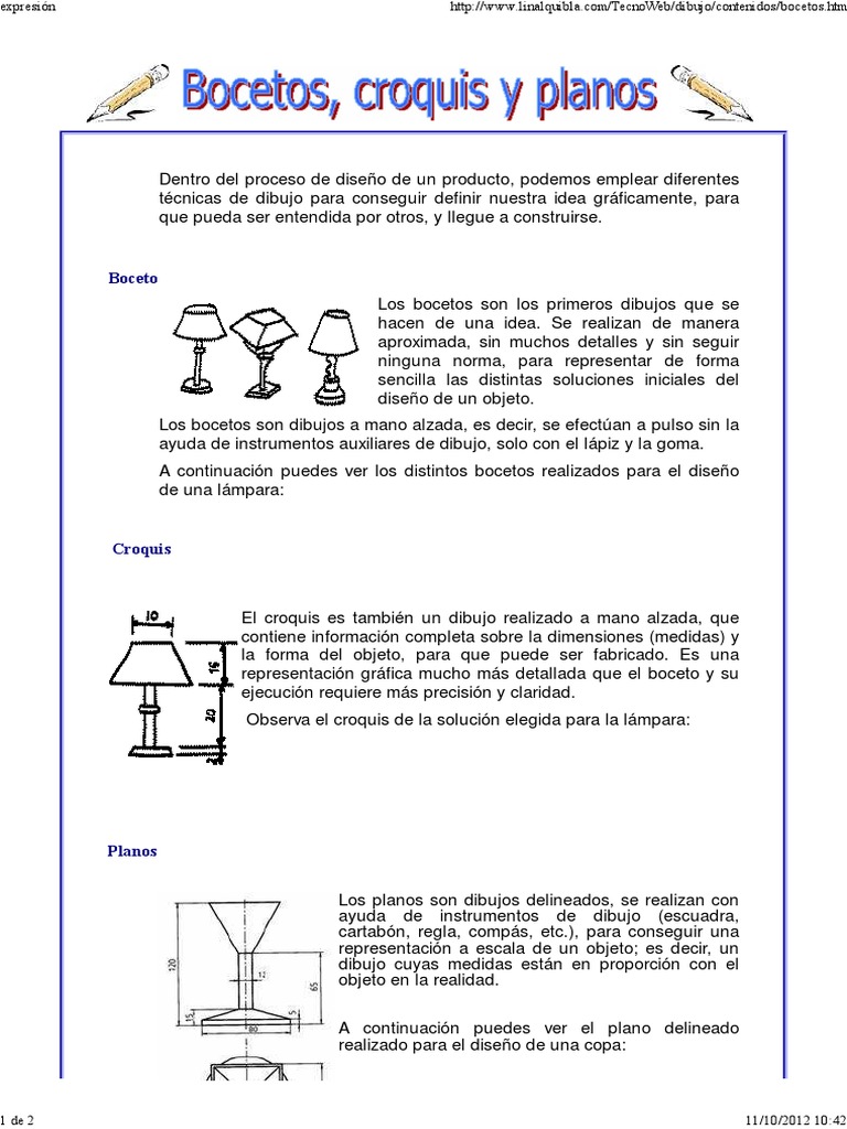 Diferencias entre boceto, croquis y plano | PDF | Dibujo | Diseño