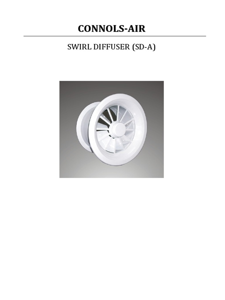 CA Round Swirl Diffuser | PDF | Industrial Processes | Building Engineering