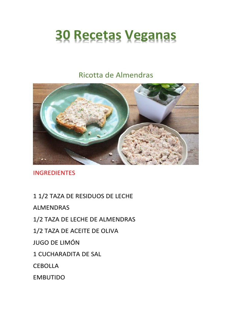 30 Recetas Veganas Variadas | PDF | Panes | Postres
