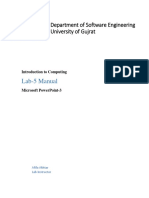 Lab-5 Manual: Department of Software Engineering University of Gujrat