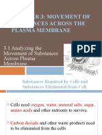 Chapter 3: Movement of Substances Across The Plasma Membrane