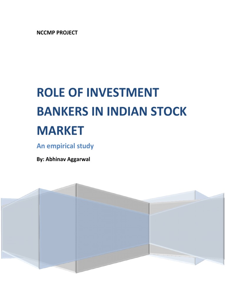 Role of Investment Bankers in India | PDF | Investment Banking ...